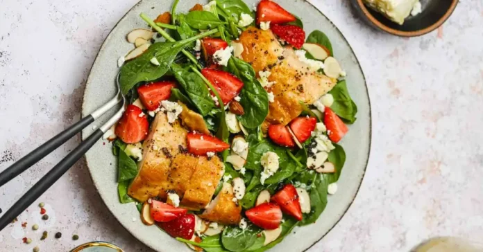 Strawberry Chicken Spinach Salad