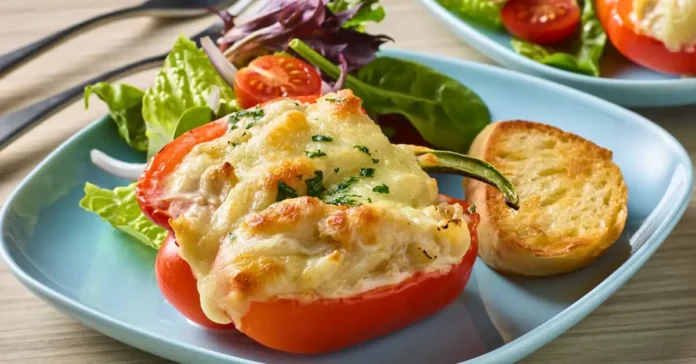 Chicken Alfredo Stuffed Peppers