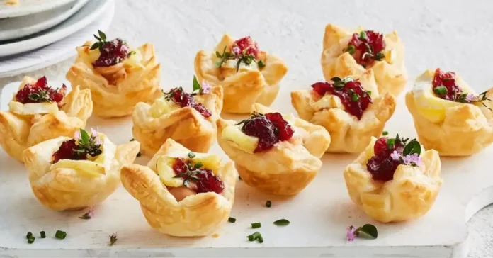 Chicken and Cranberry Puff Pastry Bites