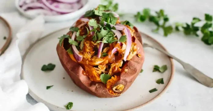 BBQ Chicken Stuffed Sweet Potatoes