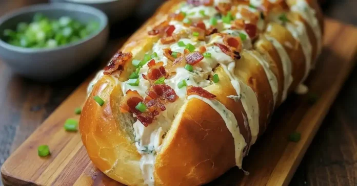 Chicken Bacon Ranch Stuffed Bread