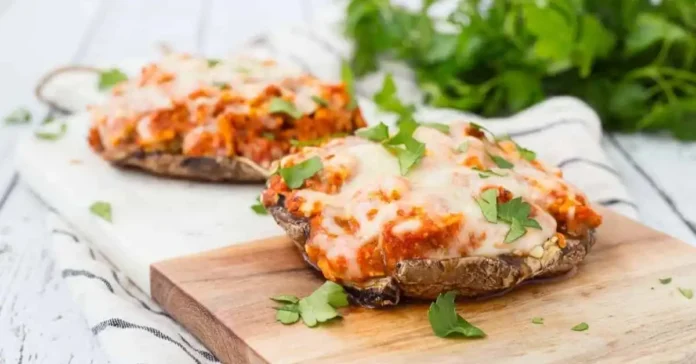 Chicken Parmesan Stuffed Portobello Mushrooms