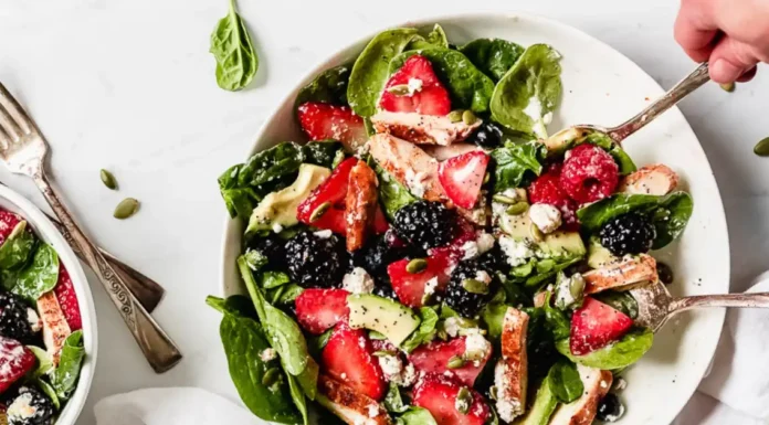 Berry Chicken Spinach Salad Chicken Spinach Berry Salad