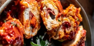 Pizza Stuffed Chicken Roll Chicken Pizza Rolls