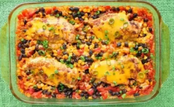 Chicken Fiesta Bake Easy One Pan Dinner Recipe Cheesy Fiesta Chicken Bake