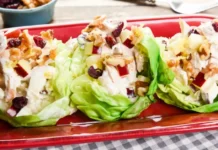 Chicken Waldorf Salad Lettuce Cups Recipe for Lunch Chicken Apple Waldorf Lettuce Wraps