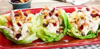 Chicken Waldorf Salad Lettuce Cups Recipe for Lunch Chicken Apple Waldorf Lettuce Wraps