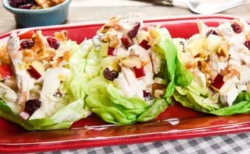 Chicken Waldorf Salad Lettuce Cups Recipe for Lunch Chicken Apple Waldorf Lettuce Wraps