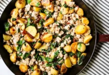 Chicken Ranch Breakfast Hash Easy Skillet Recipe Chicken Bacon Potato Hash