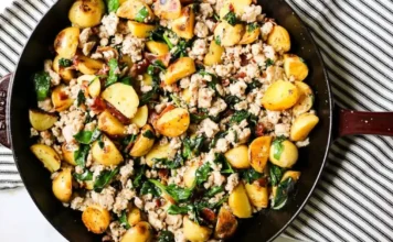 Chicken Ranch Breakfast Hash Easy Skillet Recipe Chicken Bacon Potato Hash