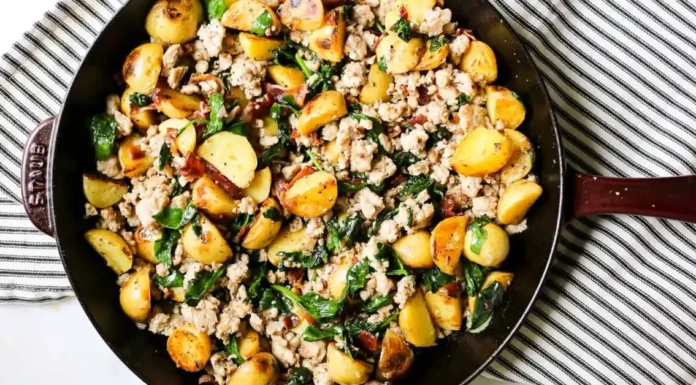 Chicken Ranch Breakfast Hash Easy Skillet Recipe Chicken Bacon Potato Hash