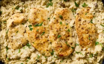 Chicken and Rice Casserole with Cream of Mushroom Soup Chicken Mushroom Rice Bake