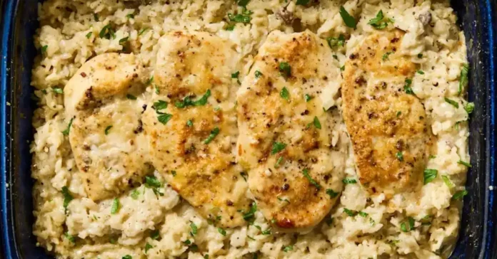 Chicken Mushroom Rice Bake