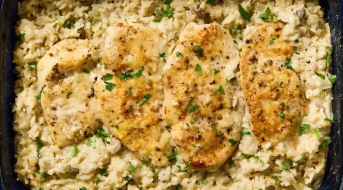 Chicken and Rice Casserole with Cream of Mushroom Soup Chicken Mushroom Rice Bake