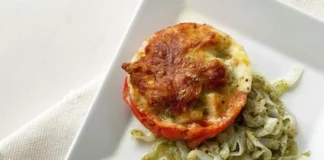 Chicken Pesto Stuffed Tomatoes Recipe with Cheese Chicken Pesto Stuffed Tomatoes