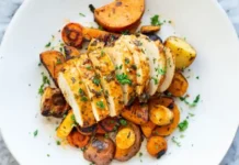 One Pan Herb Roasted Chicken and Vegetables Chicken and Herb Roasted Veggies