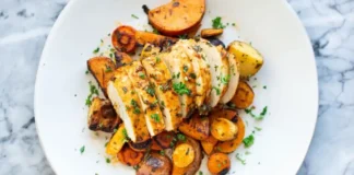One Pan Herb Roasted Chicken and Vegetables Chicken and Herb Roasted Veggies