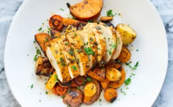 One Pan Herb Roasted Chicken and Vegetables Chicken and Herb Roasted Veggies