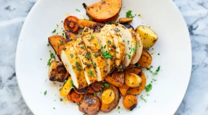 One Pan Herb Roasted Chicken and Vegetables Chicken and Herb Roasted Veggies