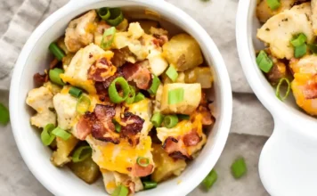 Chicken Bacon Ranch Potato Bake Easy Dinner Recipe Chicken and Ranch Deviled Potatoes