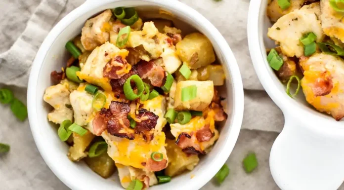 Chicken Bacon Ranch Potato Bake Easy Dinner Recipe Chicken and Ranch Deviled Potatoes