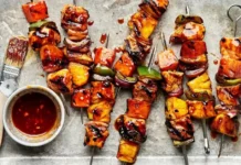 Hawaiian Chicken Kabobs Recipe with Pineapple and Veggies Hawaiian Chicken Skewers