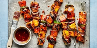 Hawaiian Chicken Kabobs Recipe with Pineapple and Veggies Hawaiian Chicken Skewers