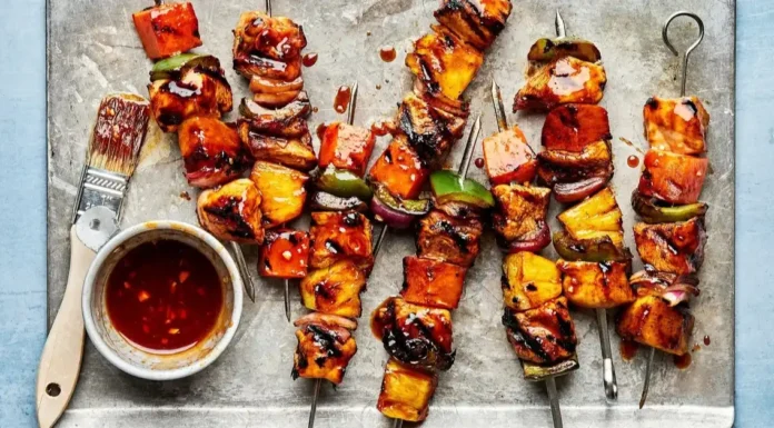 Hawaiian Chicken Kabobs Recipe with Pineapple and Veggies Hawaiian Chicken Skewers
